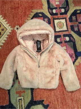 Bomboogie Girls Hooded Puffer Jacket - Soft Pink